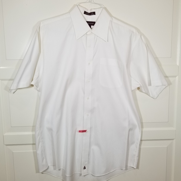 Nordstrom Smartcare White Short Sleeve Shirt 16 - Picture 15 of 16